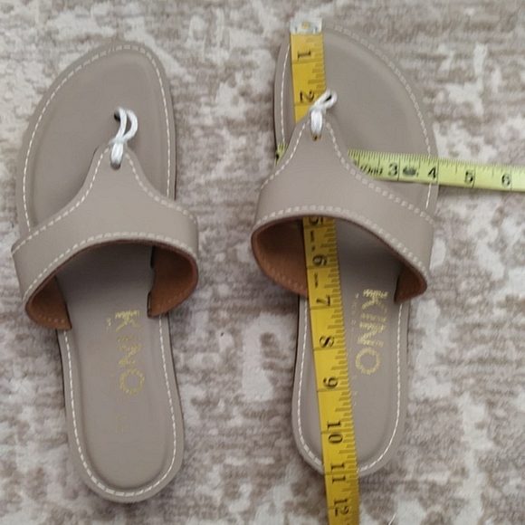 Kino Leather Key West Thong Sandals Flip Flops Key West, Florida 12 Gray - Picture 15 of 15